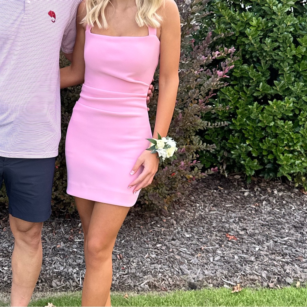 Orchid Pink mini halter neck dress